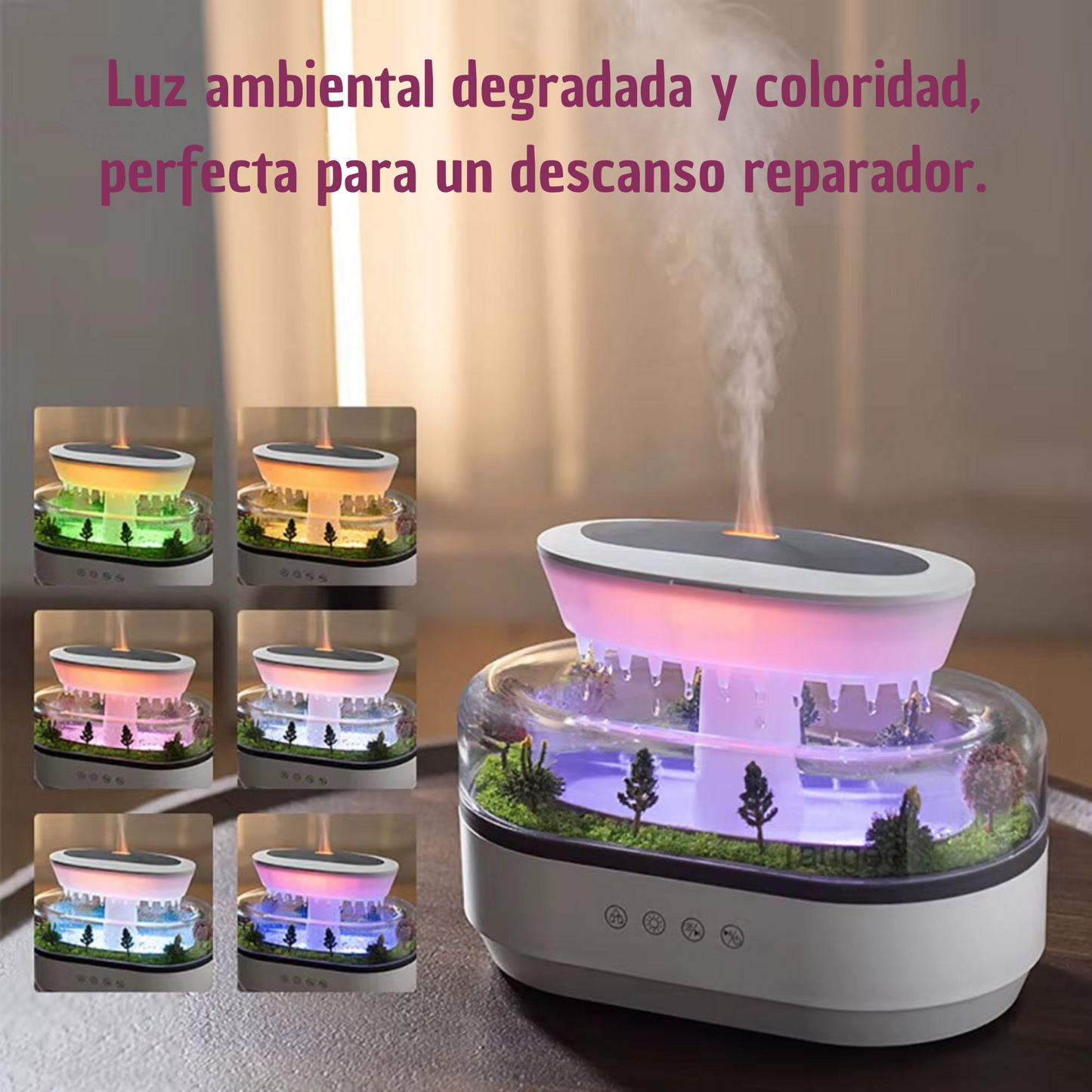 Humidificador ultrasónico de Aroma con micropaisaje para el hogar, 250ML.